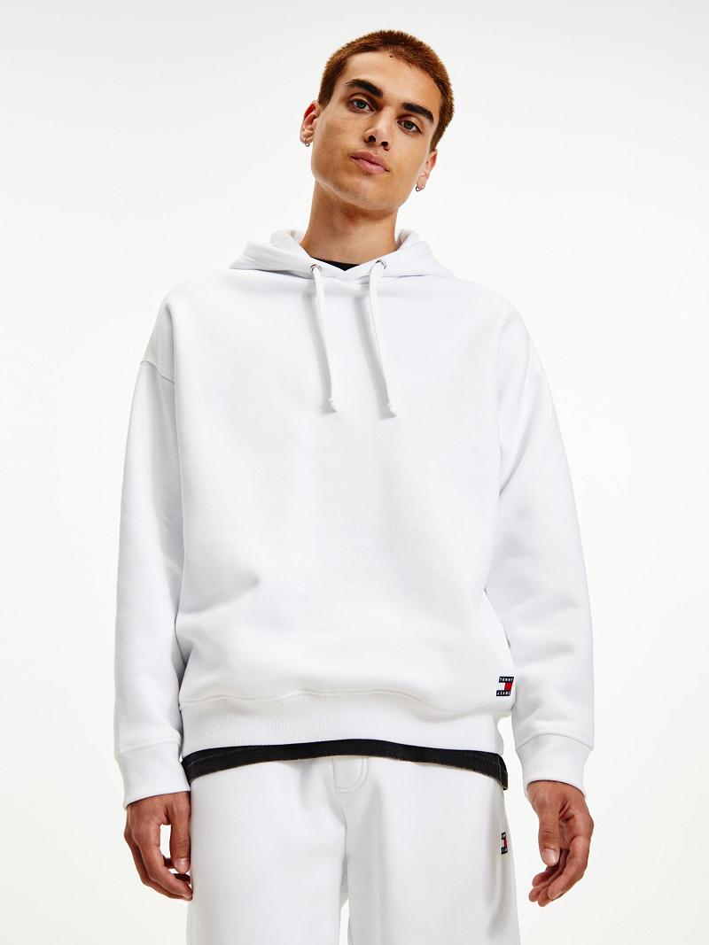 Férfi Tommy Hilfiger Organic cotton modern Hoodies Fehér | HU 1239CTV